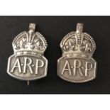 TWO HALLMARKED AIR RAID PRECAUTIONS (ARP) BADGES