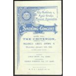 SMOKING CONCERT HELD AT THE GRAND HALL THE CRITERION PICCADILLY CIRCUS LONDON 1906