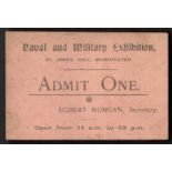 NAVAL AND MILITARY EXHIBITION ST JAMES HALL MANCHESTER PASS FOR ONE
