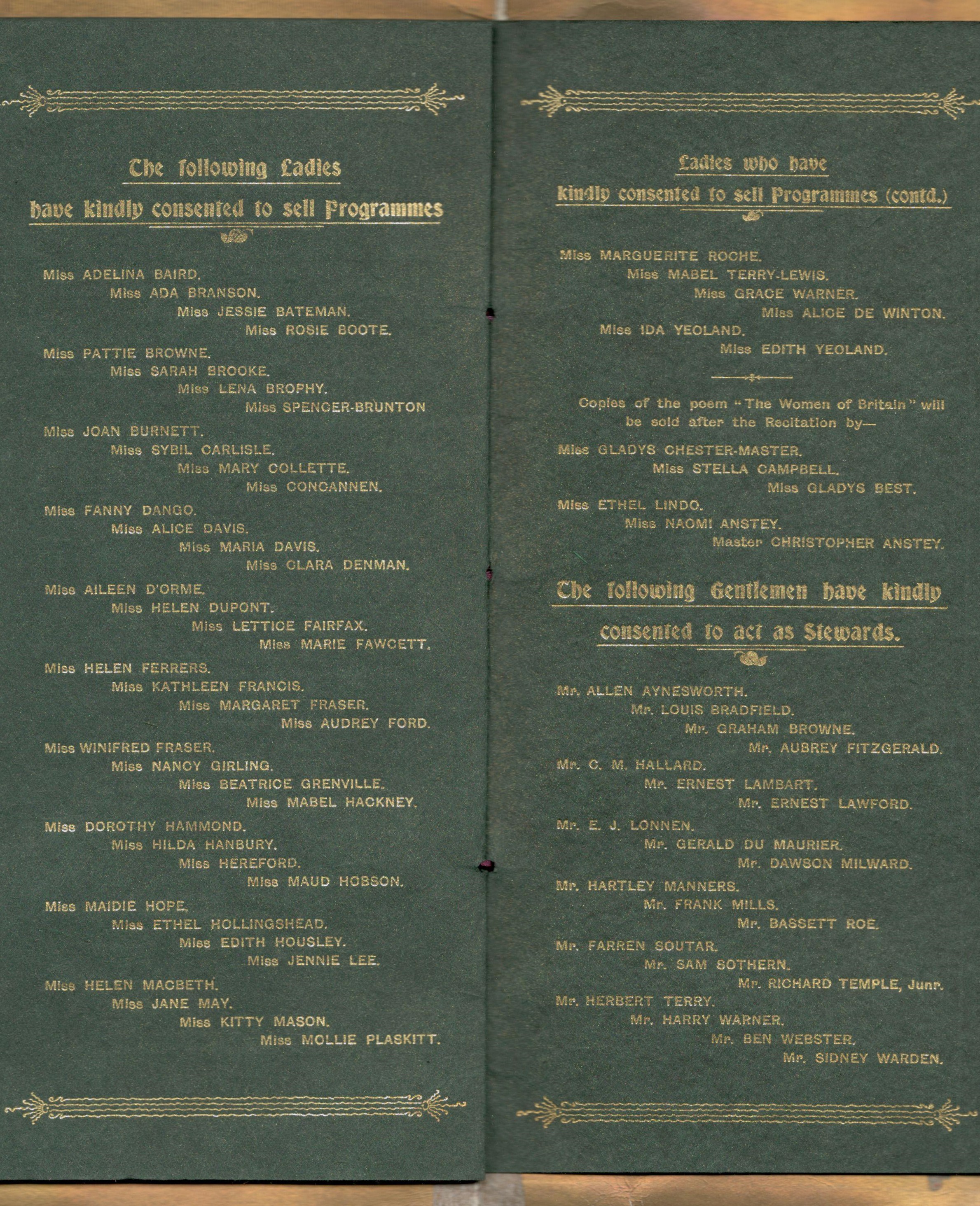 PROGRAMME FOR GRAND MATINEE ORGANISED BY HUBERT HASSARD - SHORT ESQ. IN AID OF THE SICK & WOUNDED OF - Image 6 of 7