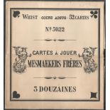 LARGE PLAYING CARDS WRAPPER FOR MESMAEKERS FRERES WHIST COINS AIGUS 52 CARTES