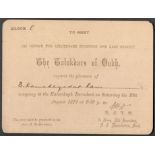 1912 INVITATION CARD & TICKET TO MEET THE TALUKDARS OF OUDH