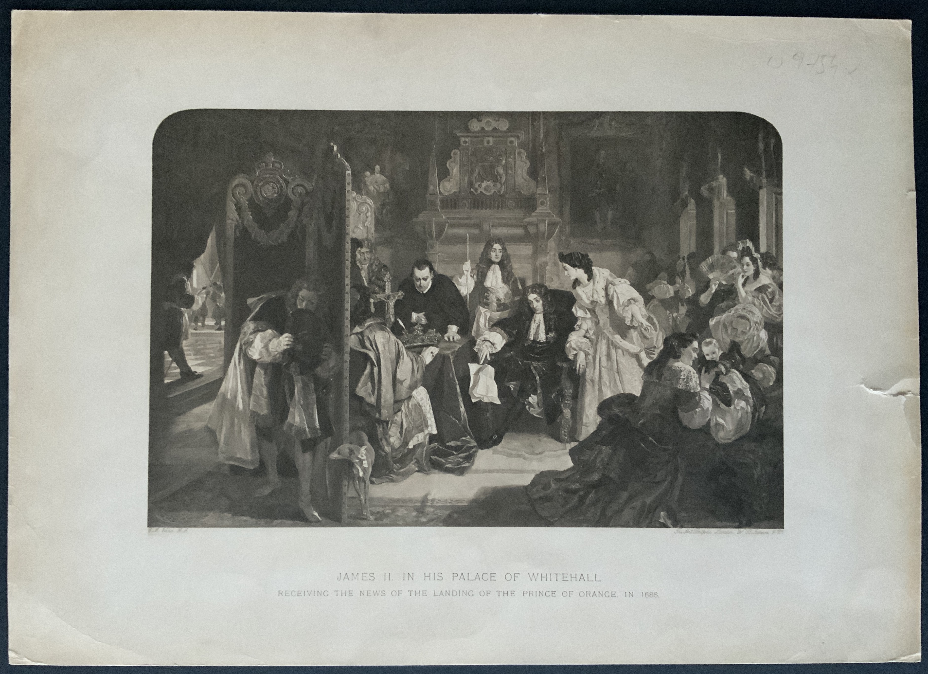JAMES II IN HIS PALACE OF WHITEHALL ENGRAVING - Image 2 of 3