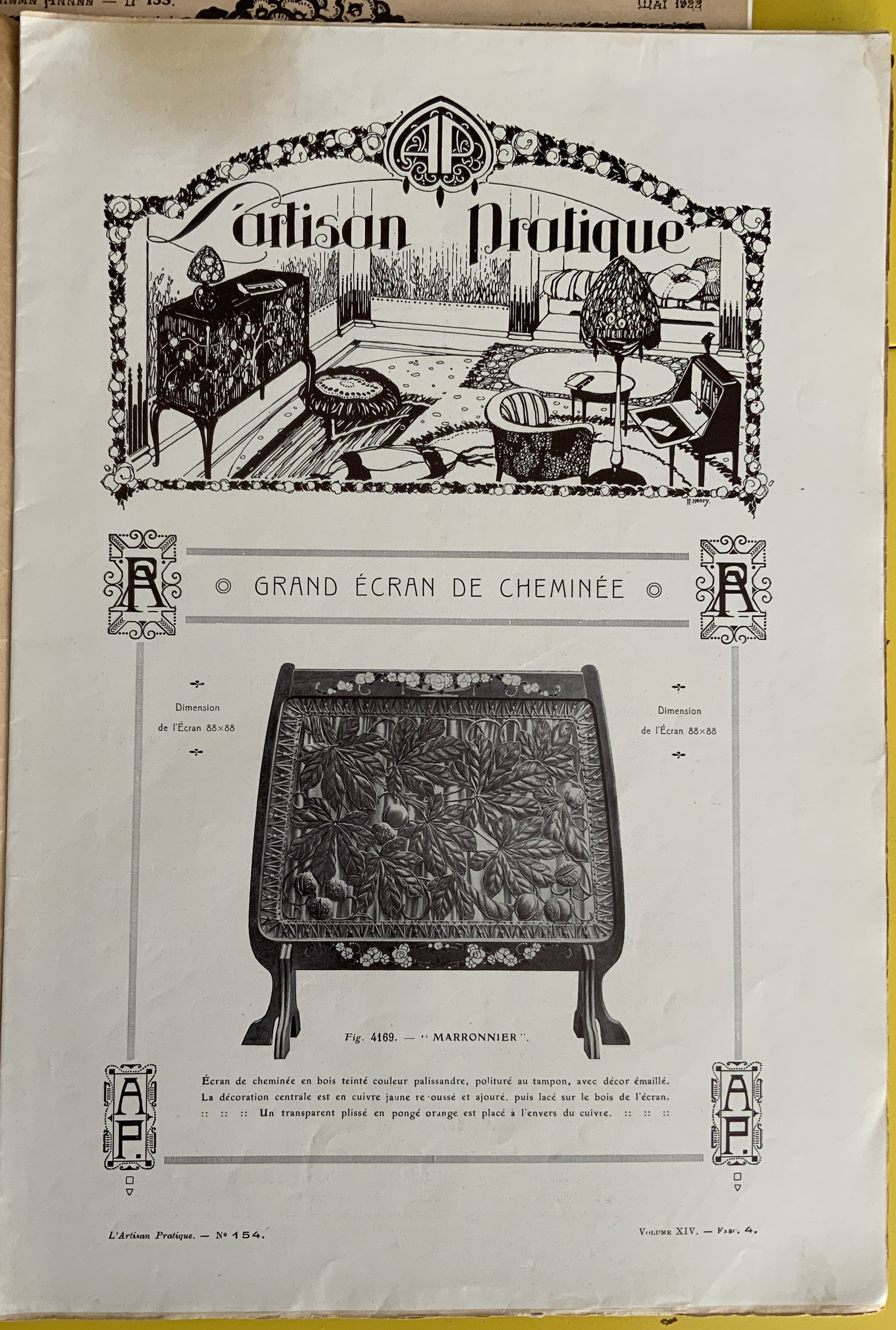 THREE FRENCH MAGAZINES L'ARTISAN PRATIQUE APRIL MAY JUNE 1922 - Image 3 of 4