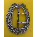 LARGE HALLMARKED SILVER BROOCH MADE OF ANTIQUE NURSES BUCKLE