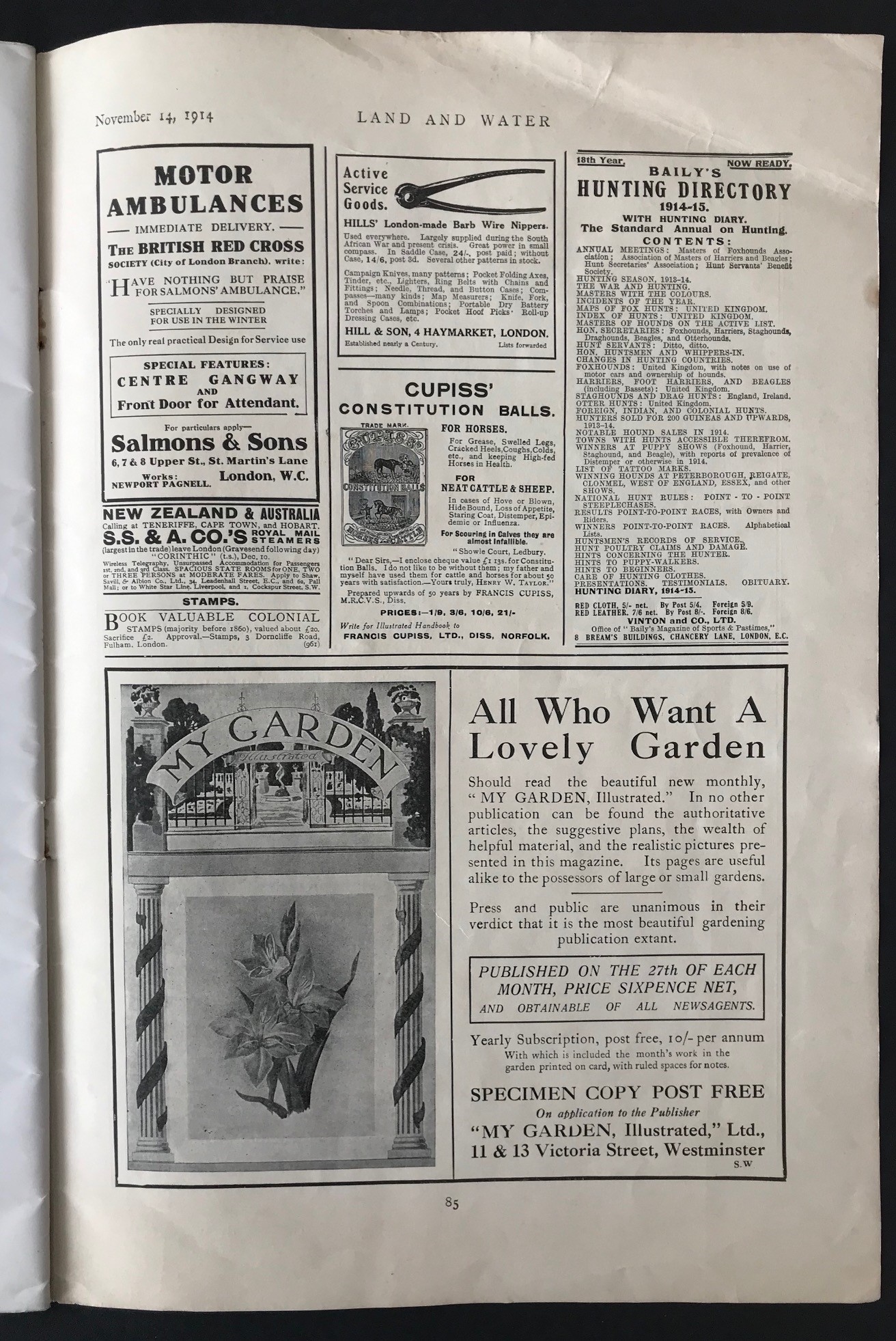 1914 THE COUNTY GENTLEMAN AND LAND WATER -WAR SERIES No. 13 - Image 10 of 11