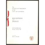 THE GUILD OF FREEMEN OF THE CITY OF LONDON 1966-7 PROGRAMME FOR RECEPTION & DANCE