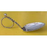 HALLMARKED SILVER TEA CADDY SPOON FOREIGN