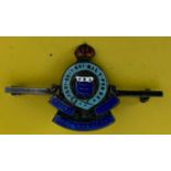 HALLMARKED SILVER & ENAMEL BROOCH