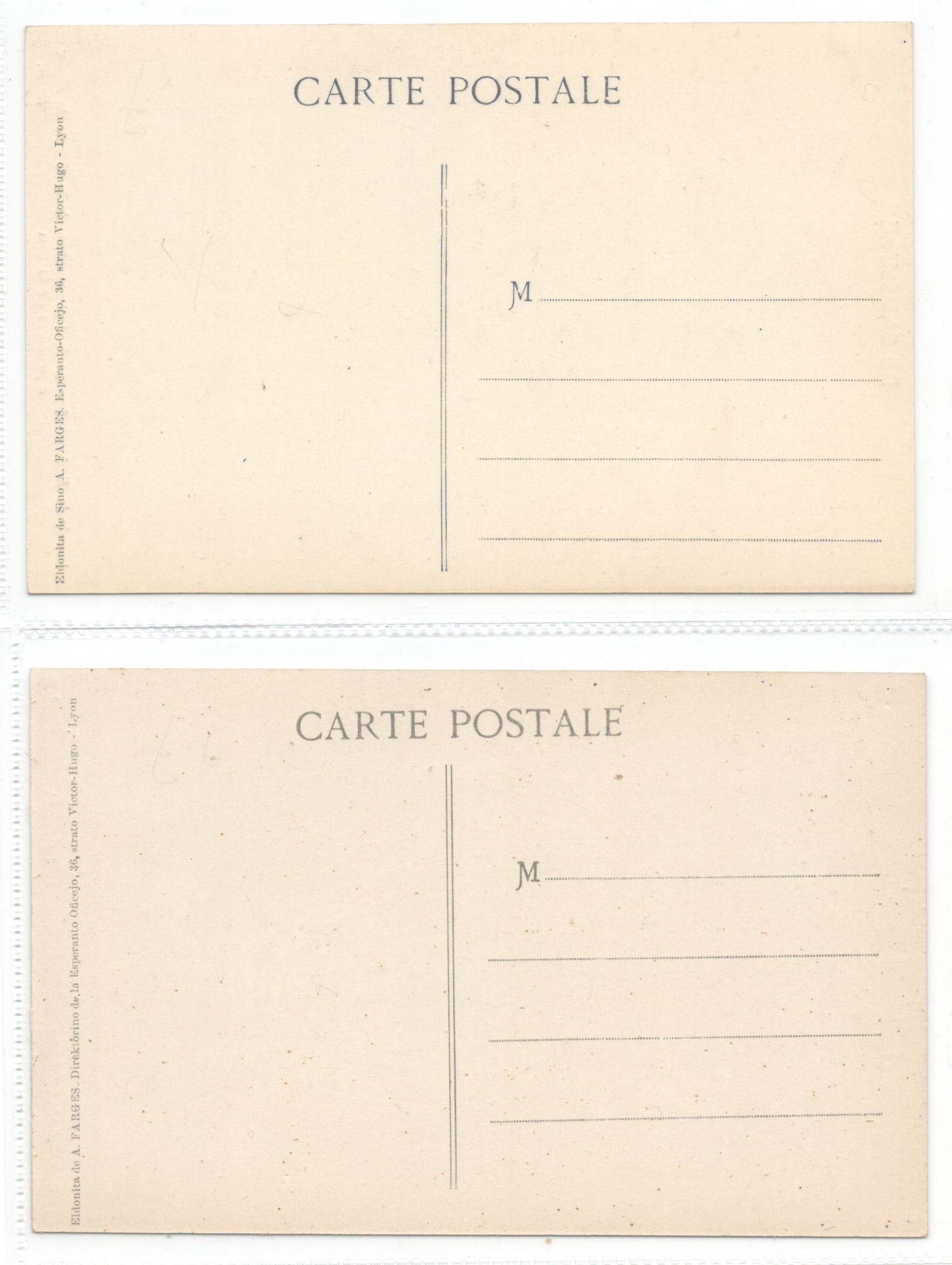 TWO EARLY FRENCH ESPERANTO PROPAGANDA CARTOON POSTCARDS - Image 2 of 2