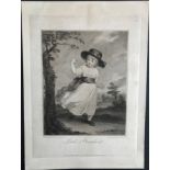 ANTIQUE 19c ENGRAVING OF LORD BURGHERST PAINTED BY SIR JOSHUA REYNOLDS & ENGRAVED BY F. BARTOLOZZI