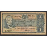 THE BRITISH LINEN BANK ONE POUND BANKNOTE 1968 IN ACCEPTABLE CONDITION