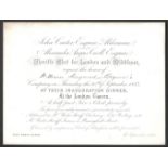 1852 SHERIFF’S ELECT FOR LONDON AND MIDDLLESEX INVITATION FOR INAUGURATION DINNER  IN ACCEPTABLE CON