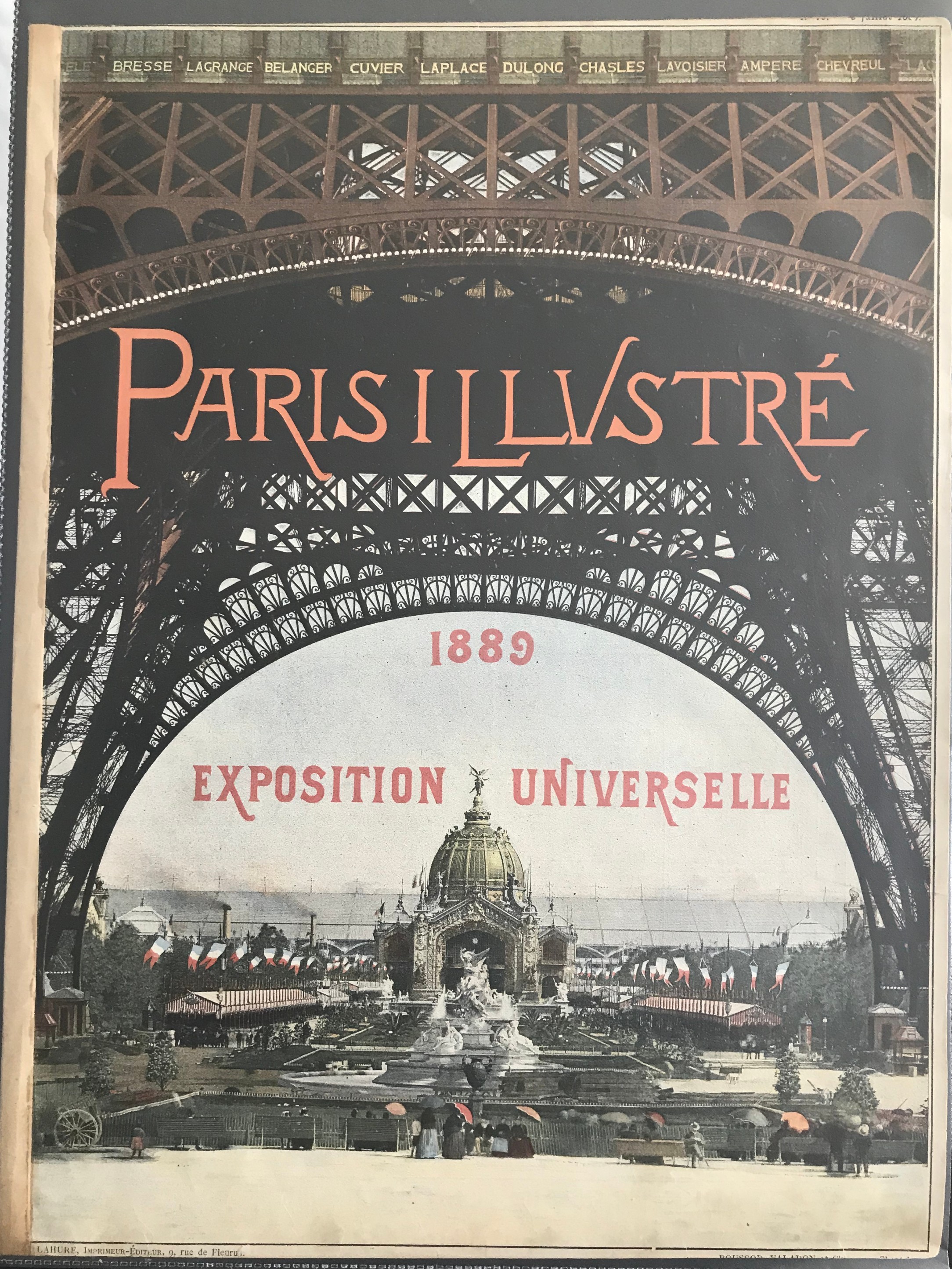 PARIS ILLUSTRE 1889 EXPOSITION UNIVERSELLE FRONT PAGE PRINT CUTOUT