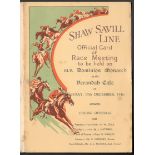 1946 SHAW SAVILL LINE OFFICIAL CARD RACE MEETING TO BE HELD ON M.V. DOMINION MONARCH