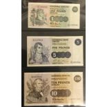 THREE CLYDESDALE SCOTTISH POUNDS BANKNOTES