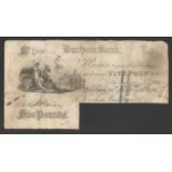 DURHAM BANK 1882 FIVE POUNDS BANKNOTE SN. CN 155