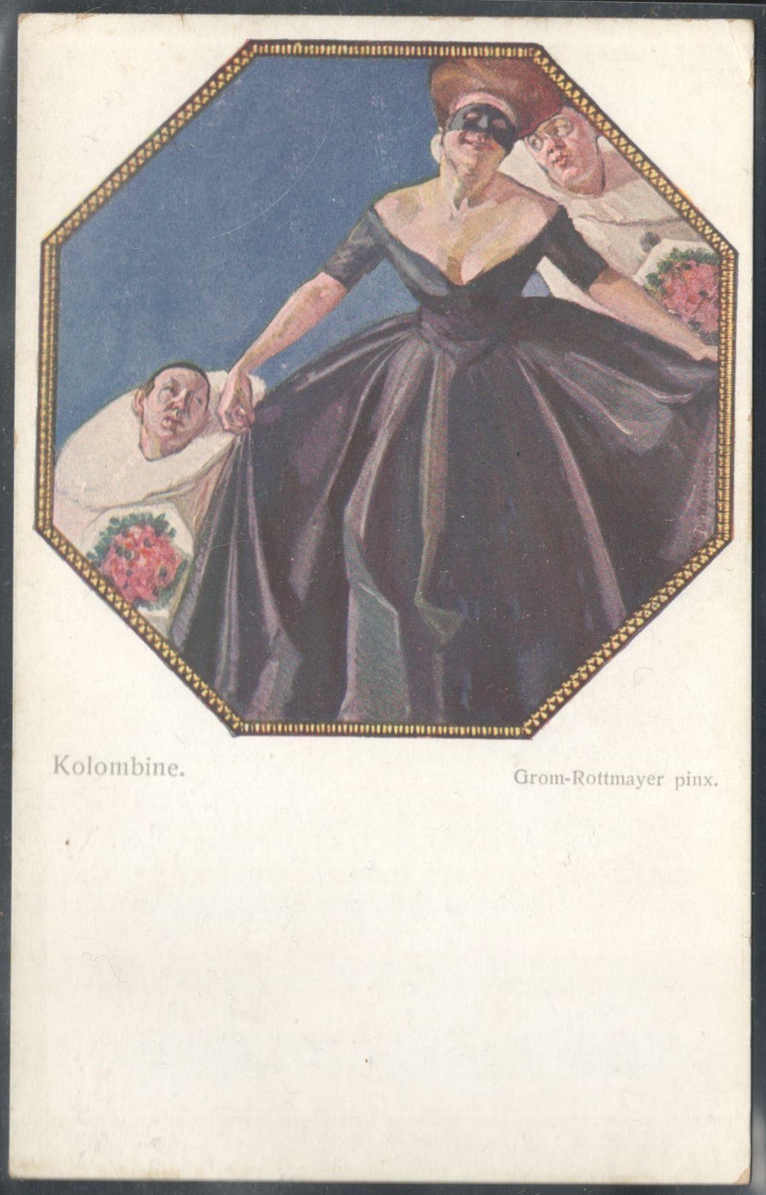 OLD WIENER KUNST POSTCARD PRINTED IN AUSTRIA KOLOMBINE GROM-ROTTMAYER PINX