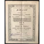 1900 SHARE CERTIFICATES FOR MINING COMPANY KAHAJAN FOUNDED IN SURABAYA DUTCH EAST INDIES