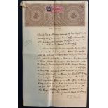 INDIAN DOCUMENT WITH REVENUE STAMP