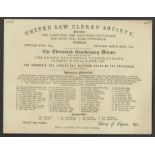 UNITED LAW CLERK’S SOCIETY INVITATION CARD FOR THE THIRTEENTH ANNIVERSARY DINNER 1845  App.size:15cm