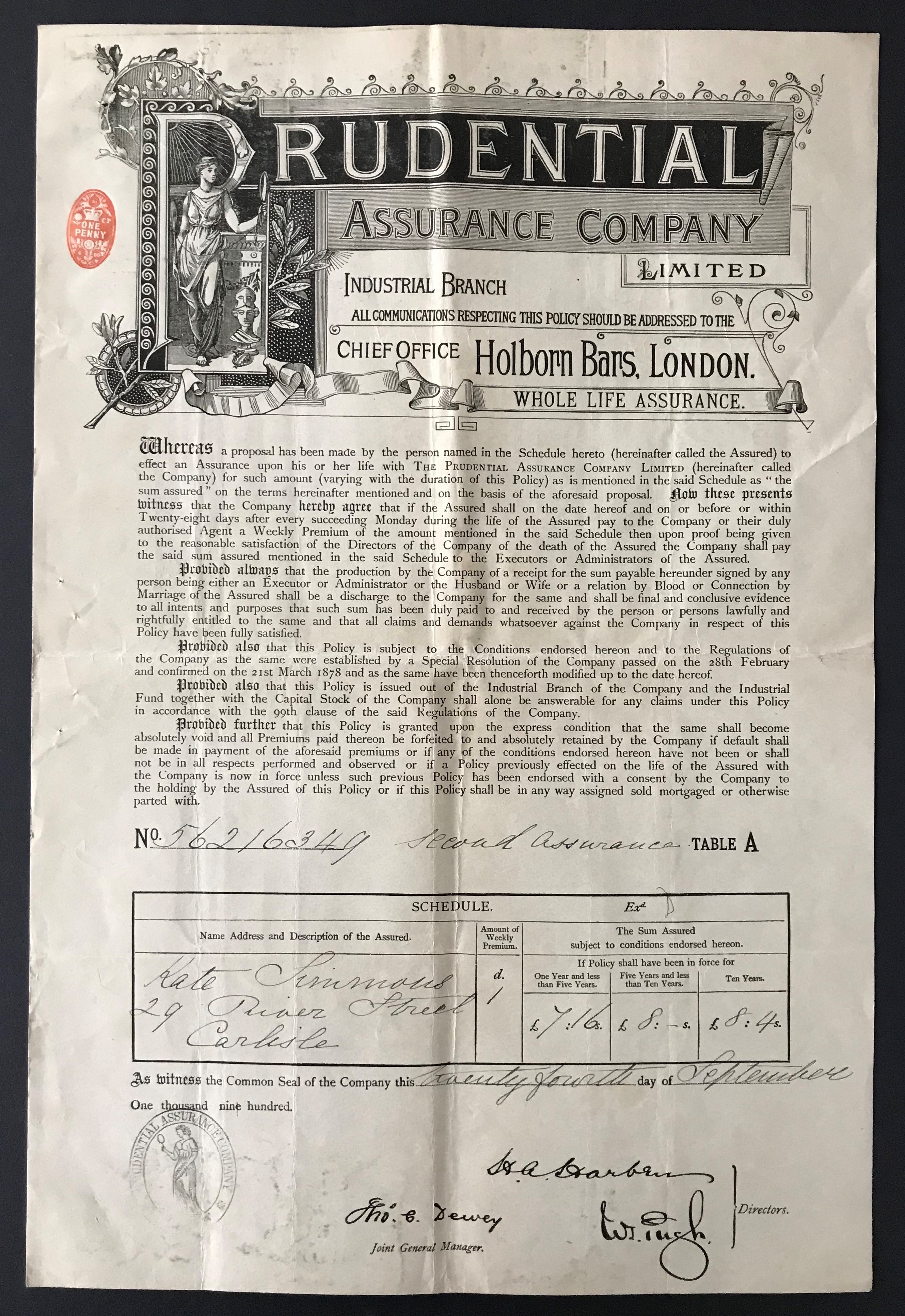 SELECTION OF VINTAGE INSURANCE CERTIFICATES