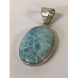 STERLING SILVER LARIMAR PENDANT