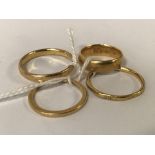 FOUR 22CT GOLD RINGS