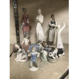 COLLECTION OF FIGURES INCL. LLADRO, NAO ETC