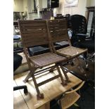 TWO TEAK GARDEN CHAIRS