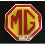 CAST IRON MG SIGN