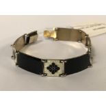 925 SILVER ART DECO ENAMEL BRACELET