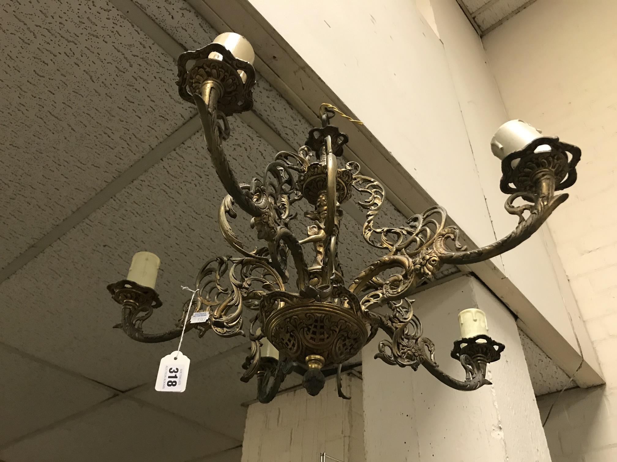 FIVE BRANCH CHANDELIER