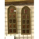PAIR OF PLAQUES WITH PAINTED MINIATURES