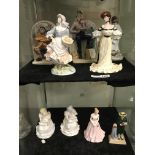 COLLECTION OF FIGURES - ROYAL DOULTON, COALPORT ETC