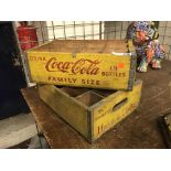 TWO COCA COLA CRATES