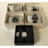 FIVE BOXED SEIKO WATCHES