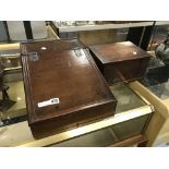 EARLY MAHOGANY STATIONERY BOX & ANOTHER EARLY MAHOGANY BOX