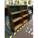 PAIR OF WATERFALL BOOKCASES