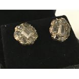 PAIR OF GOLD & DIAMOND EARRINGS - APPROX 2CTS