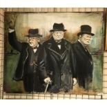 ROYAL ACADEMY ARTIST SUDJADI WIDJAJA - SIR WINSTON CHURCHILL - ACRYLIC ON CANVAS 100 X 120CM