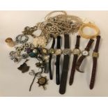QTY COSTUME JEWELLERY & SOME WATCHES
