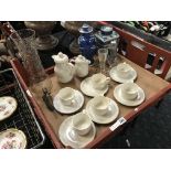 VILLEROY & BOCH PART SERVICE WITH OTHER CHINA & GLASS INCL. HM SILVER BASED POSY FLUTE