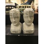 PAIR PHRENOLOGY HEADS