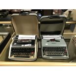 TWO PORTABLE OLIVETTI TYPEWRITERS