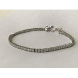 STERLING SILVER TENNIS GEMSTONE BRACELET