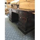 LEATHER TOP PEDESTAL DESK