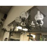 PAIR OF 6 BRANCH PUGIN STYLE CHANDELIERS