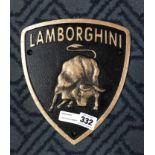 CAST IRON LAMBORGHINI SIGN