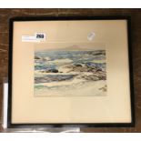 ELIZABETH MARY WATT WATERCOLOUR OF SEASCAPE - SIGNED